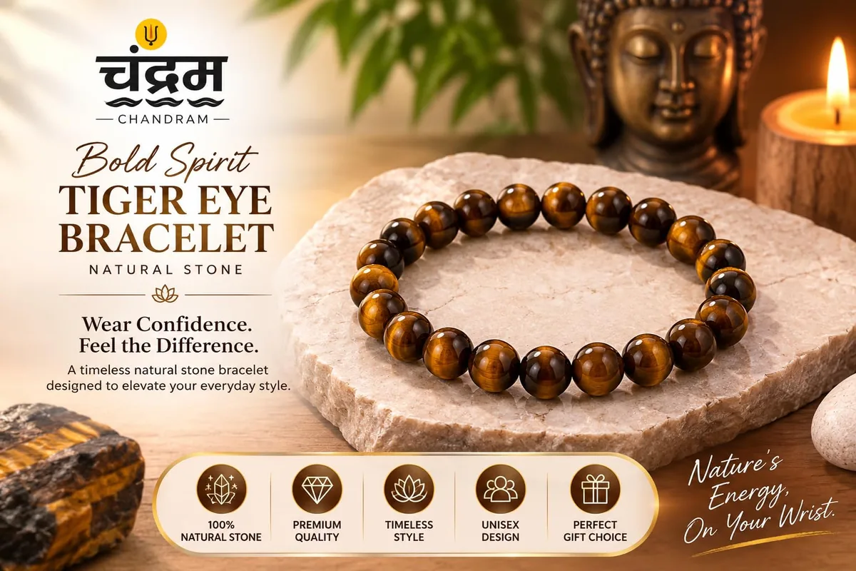 Bold Spirit Tiger Eye Natural Stone Bracelet — view 3