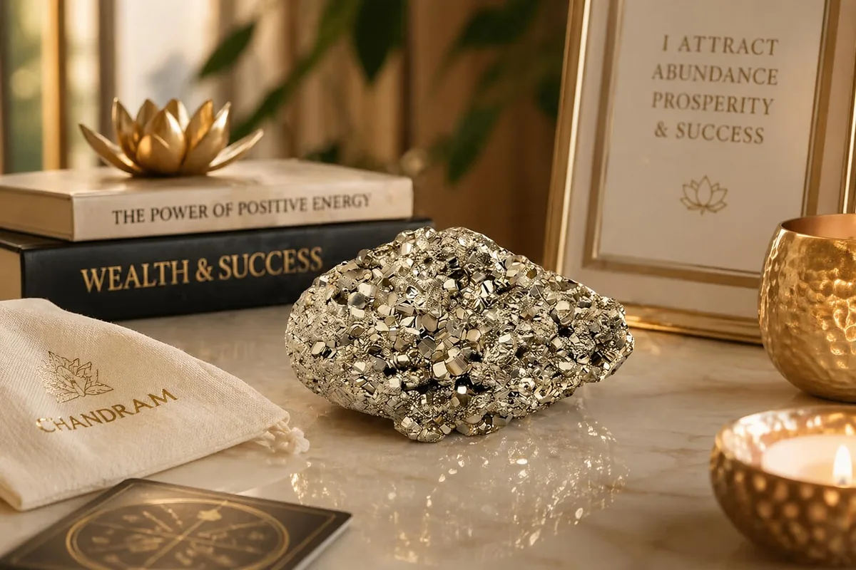 Natural Pyrite Stone Cluster — XL (225–250 g) — view 2
