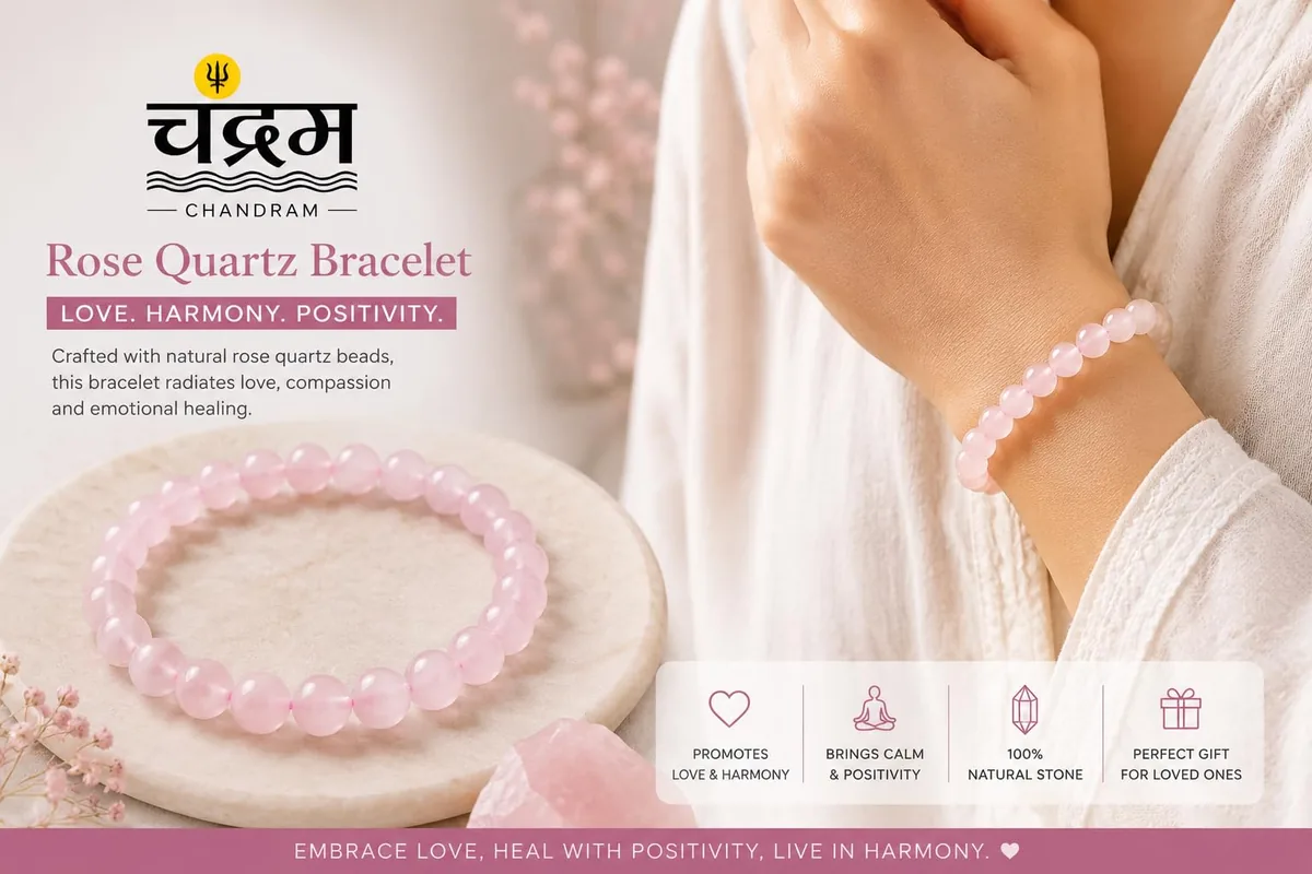 Rose Quartz Natural Stone Bracelet — view 2