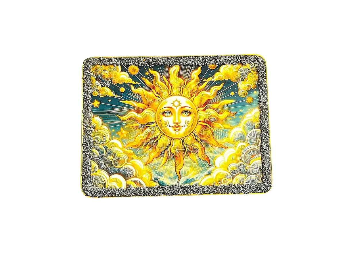 Surya Pyrite Plate in Natural pyrite stone, rectangle frame — how to wear and energise it, from Chandram