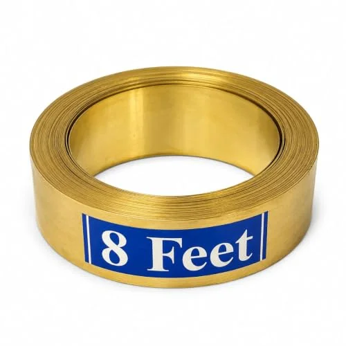 Pure Brass Strip for Toilet Treatment in 99.9% brass flat strip, 0.5 inch wide × 8 ft long × 0.2 mm thick — how to wear and energise it, from Chandram