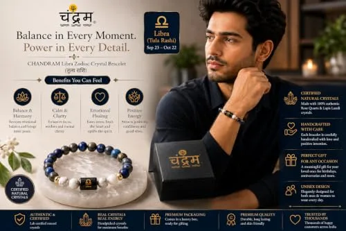 Libra (Tula Rashi) Zodiac Bracelet — Certified Lapis Lazuli & Howlite — view 7