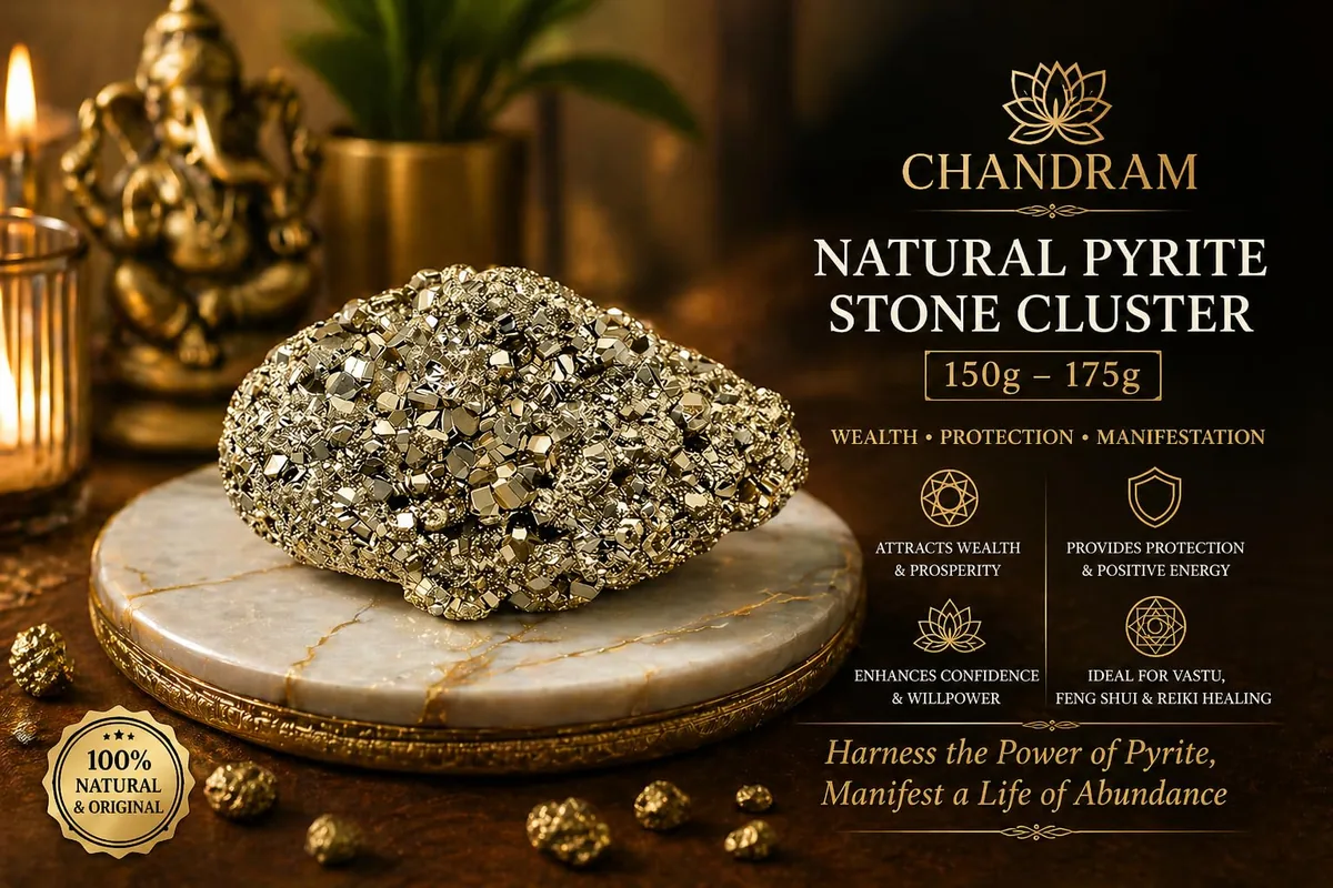 Natural Pyrite Stone Cluster — Original (150–175 g) — view 2