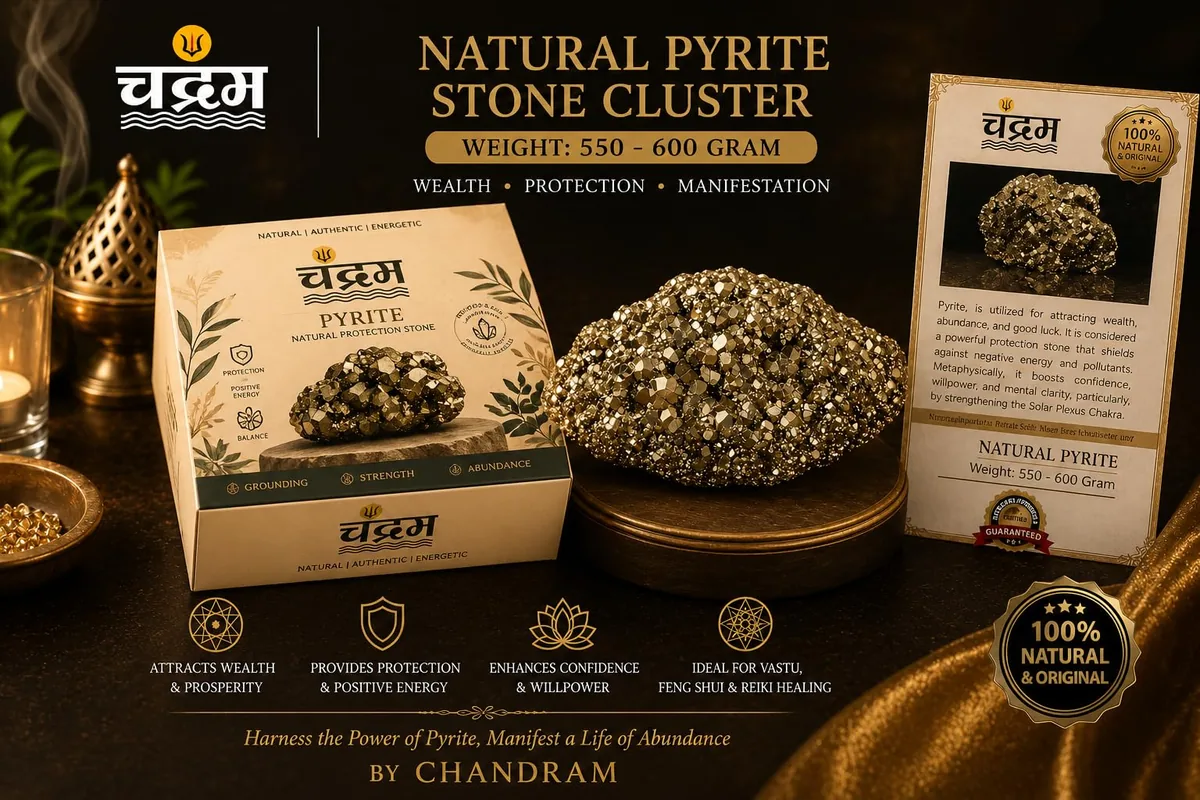 Natural Pyrite Stone Cluster — XL (225–250 g) — view 3