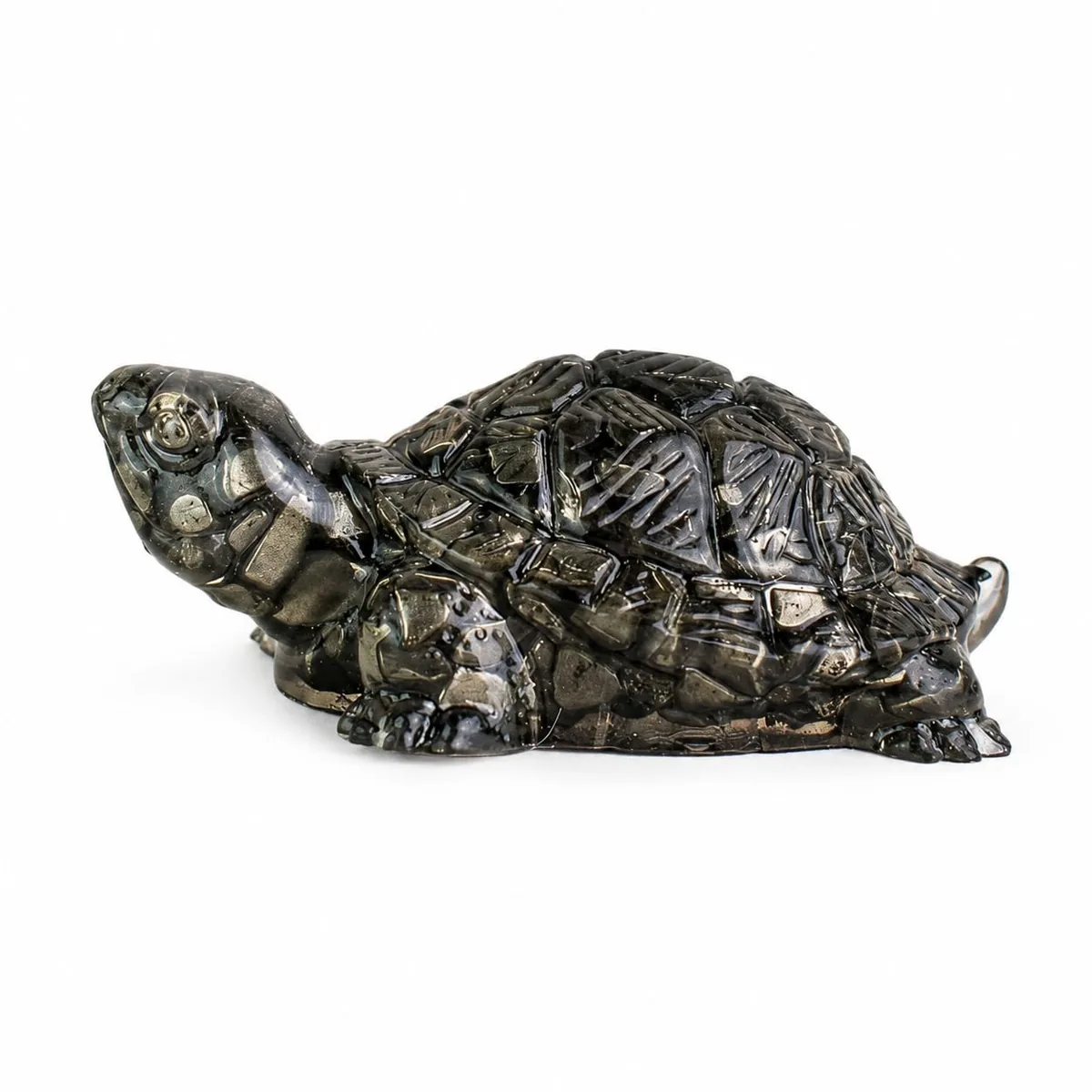 Pyrite Tortoise in Natural pyrite stone — how to wear and energise it, from Chandram