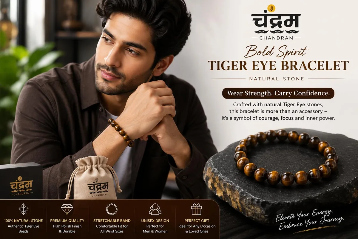 Bold Spirit Tiger Eye Natural Stone Bracelet — view 4