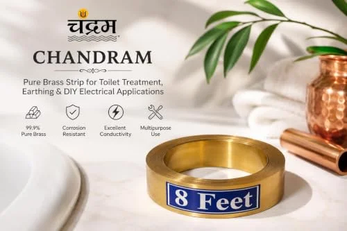 Pure Brass Strip for Toilet Treatment — 0.5 in × 8 ft × 0.2 mm — view 2