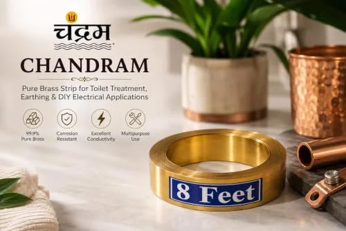 Pure Brass Strip for Toilet Treatment — 0.5 in × 8 ft × 0.2 mm — view 3