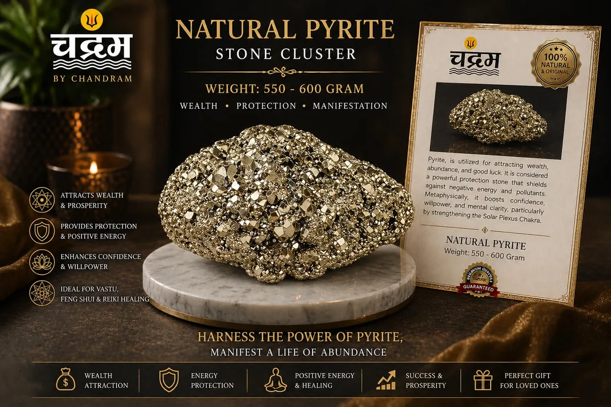 Natural Pyrite Stone Cluster — XL (225–250 g) — view 4