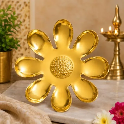 Brass Brahmanabhi Asht Kamal Lotus in Solid brass, golden polished finish (approx. 8 × 6 inch) — how to wear and energise it, from Chandram