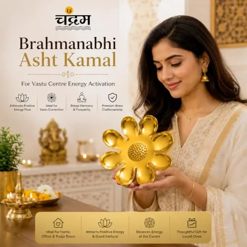 Brass Brahmanabhi Asht Kamal Lotus — Vastu Centre Activation (8 × 6 inch) — view 6