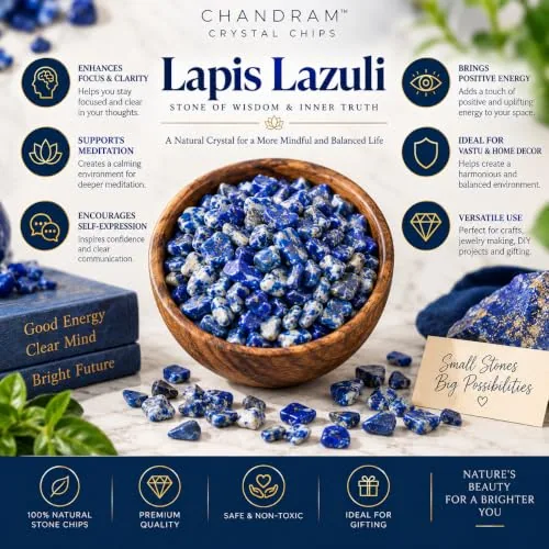 Lapis Lazuli Crystal Chips — Natural Rough Stones, 100 g — view 4