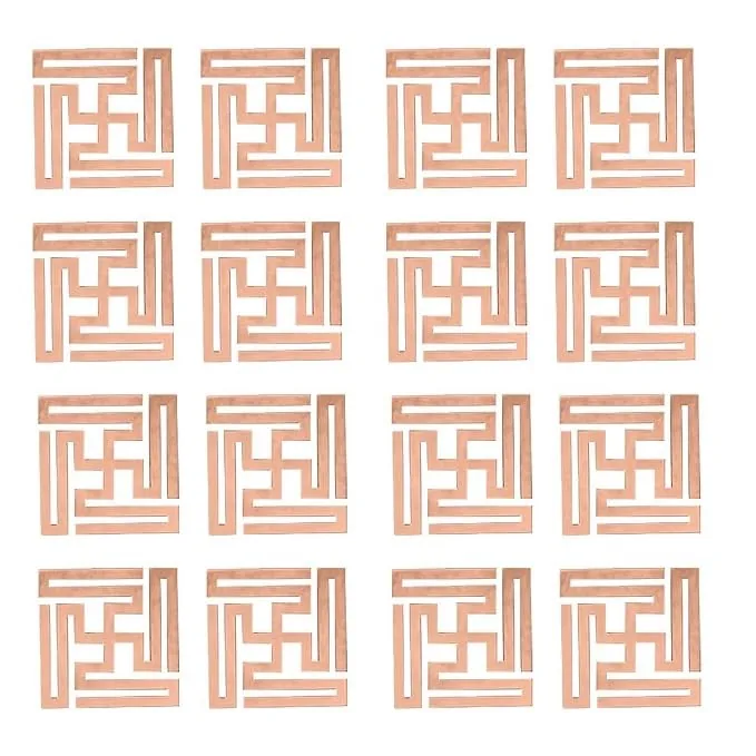 Nandavart Copper Swastik in Pure copper, approx. 2.3 cm each — pack of 16 — how to wear and energise it, from Chandram
