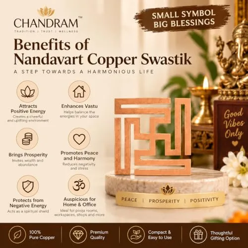 Nandavart Copper Swastik — 2.3 cm, Pack of 16 — view 4