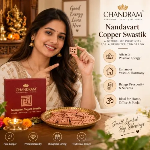 Nandavart Copper Swastik — 2.3 cm, Pack of 16 — view 7