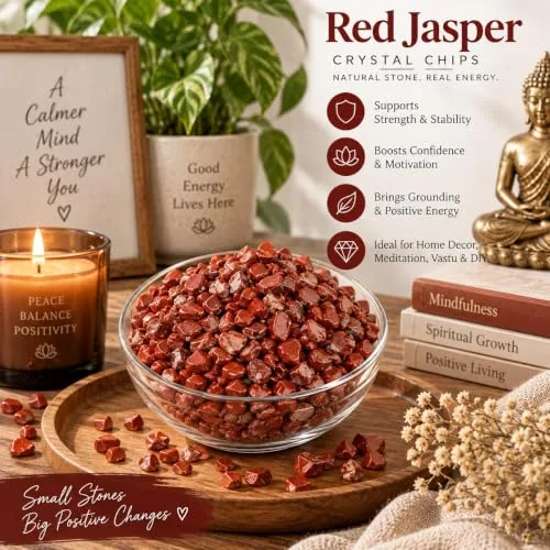 Red Jasper Crystal Chips — Natural Rough Stones, 100 g — view 2