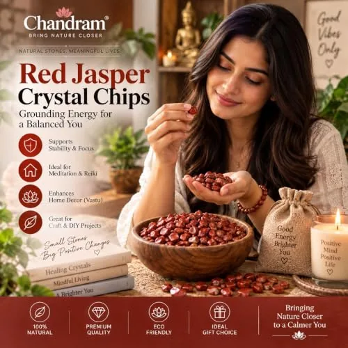 Red Jasper Crystal Chips — Natural Rough Stones, 100 g — view 4