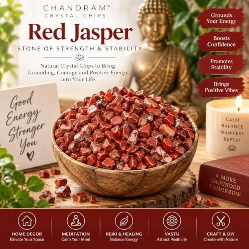Red Jasper Crystal Chips — Natural Rough Stones, 100 g — view 6