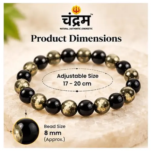 Richie Rich Crystal Bracelet — Pyrite & Black Onyx, 8 mm by Chandram — photo 3 of 8